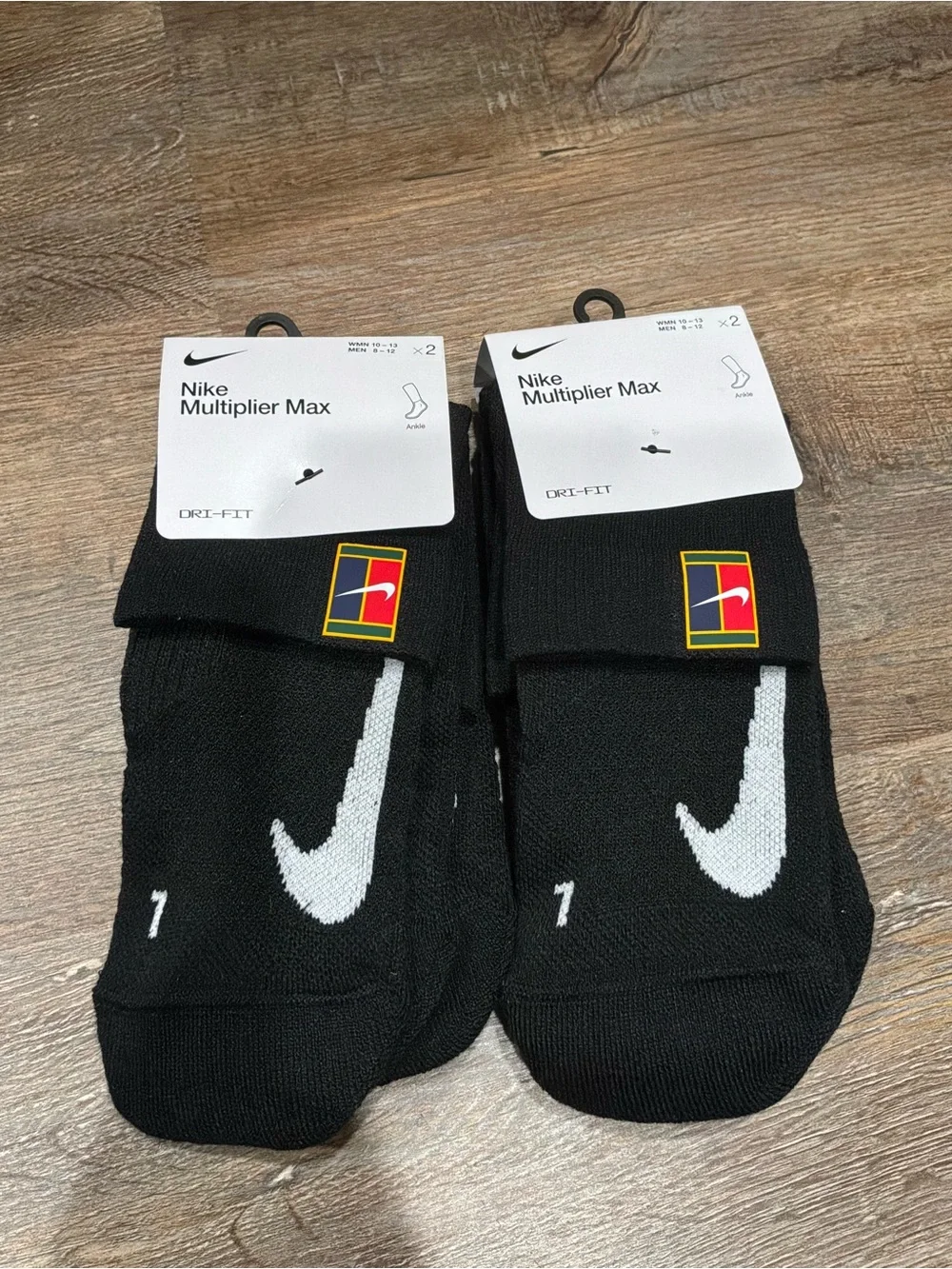 New Nike Court Multiplier Max Ankle Socks 4 Pairs Black Sportswear Sz L (8-12)
